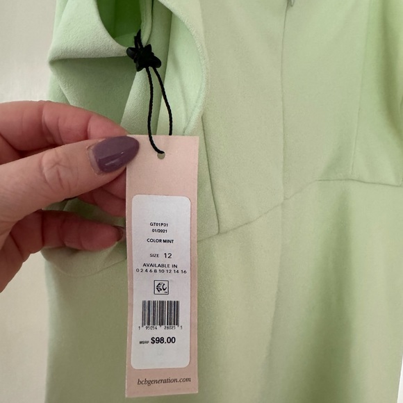 NWT-BCBGeneration, Mint, XL, Cocktail ruffle mini dress - Picture 6 of 7